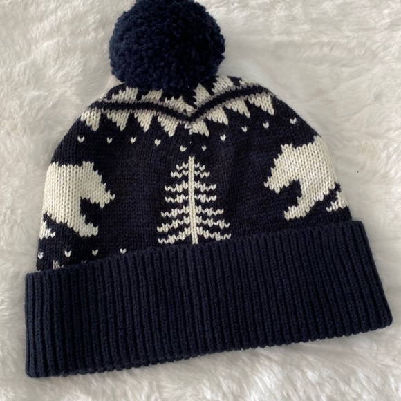 Bear Print Pom Pom Beanie - Picture 1 of 6